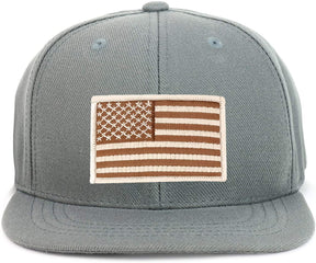 Armycrew Youth Kid Size Desert American Flag Patch Flat Bill Snapback Baseball Cap