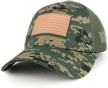Armycrew US American Flag Coyote 3D Rubber Tactical Patch Low Crown Adjustable Mesh Cap - ACU