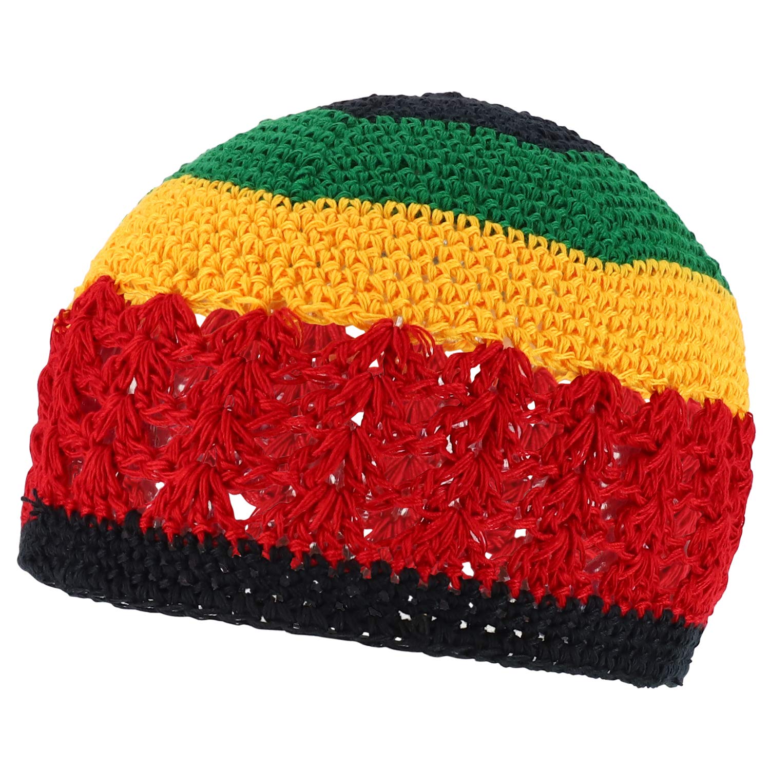 Armycrew Rasta Jamaica Crochet Knit Stretchable Skull Beanie Hat