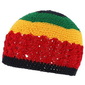 Armycrew Rasta Jamaica Crochet Knit Stretchable Skull Beanie Hat