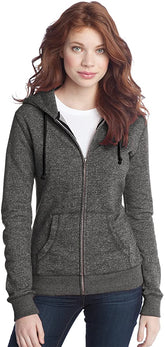 Armycrew Ladies Two-Toned Marled Fleece Zip Up Hoodie