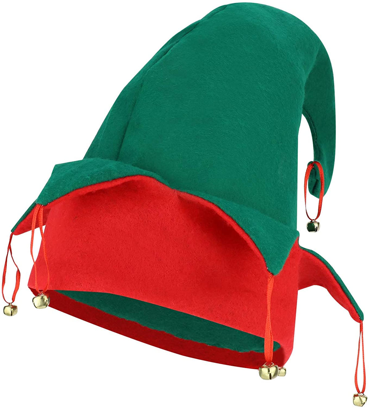 Armycrew Christmas Santa's Helper Green Elf Hat Bells