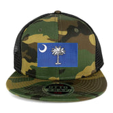 Armycrew Oversize XXL New South Carolina State Flag Patch Camo Mesh Snapback Cap - Camo Black