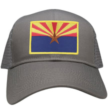 Arizona Home State Flag Embroidered Iron on Gold Border Patch Snapback Mesh Trucker Cap