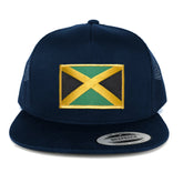 Flexfit 5 Panel Jamaica Flag Embroidered Iron On Patch Snapback Mesh Trucker Cap