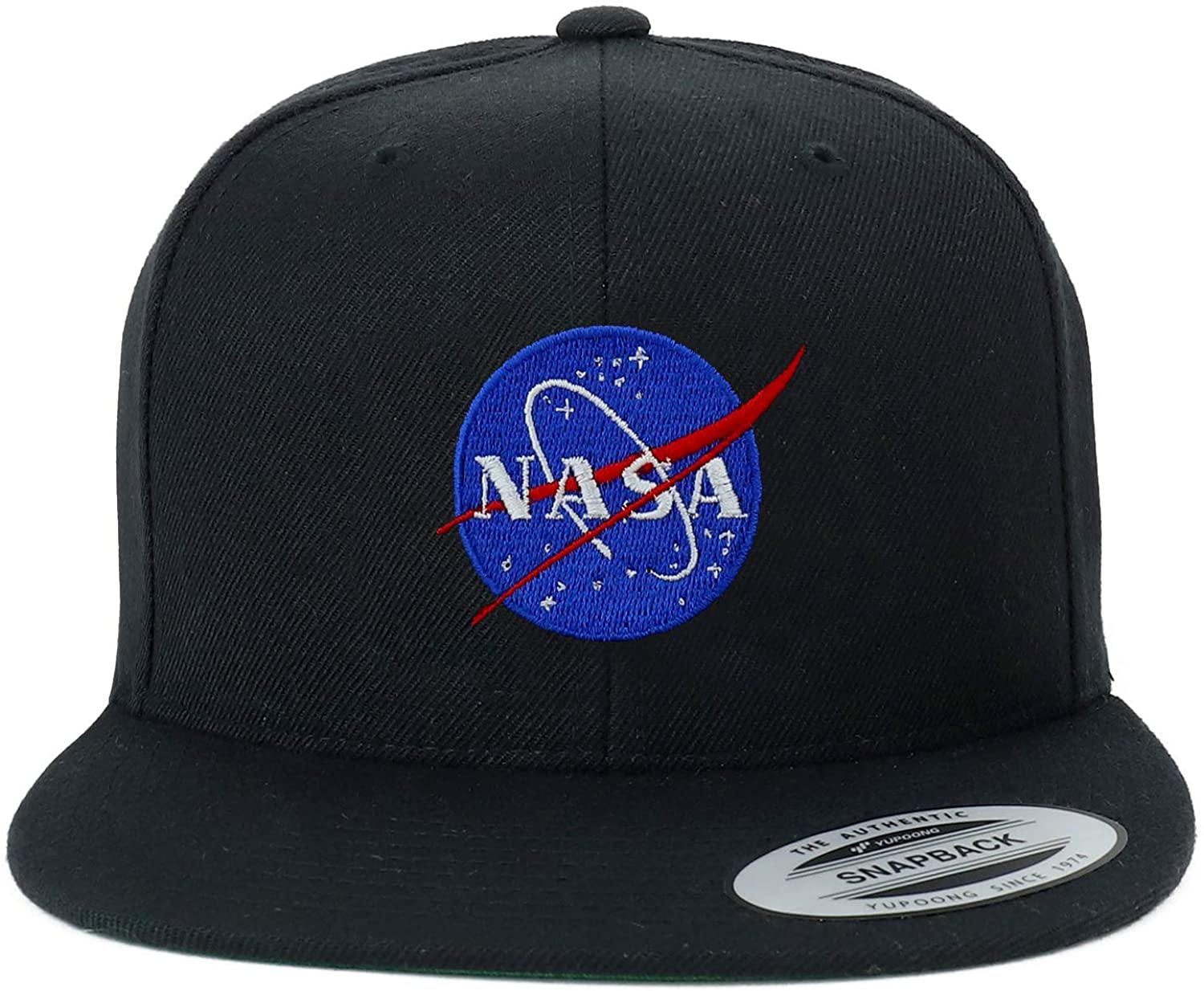 Armycrew Flexfit Oversize XXL NASA Insignia Logo Embroidered Structured Flatbill Snapback Cap