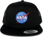 Flexfit 5 Panel NASA Small Insignia Space Embroidered Patch Snapback Mesh Cap