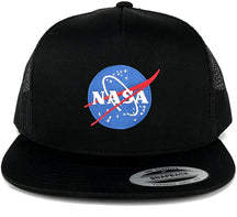 Flexfit 5 Panel NASA Small Insignia Space Embroidered Patch Snapback Mesh Cap