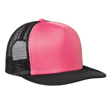 Armycrew Neon Color Flat Bill Adjustable Snapback Mesh Trucker Cap