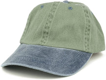 Armycrew Low Profile Blank Two-Tone Washed Pigment Dyed Cotton Dad Cap - Khaki Black