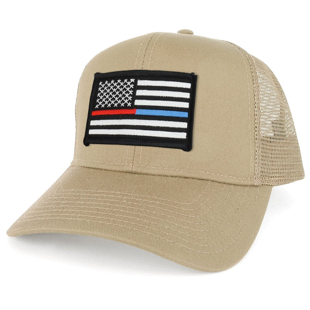 Armycrew USA TBL and TRL Dual Flag Patch Patch Snapback Mesh Trucker Cap