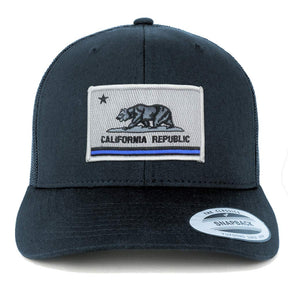 Armycrew California Thin Blue Line Flag Patch Mesh Trucker Cap