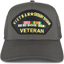 Armycrew XXL Oversize Vietnam Desert Storm Veteran Patch Mesh Back Trucker Cap