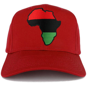 Red Black Green Africa Map Embroidered Iron on Patch Adjustable Baseball Cap