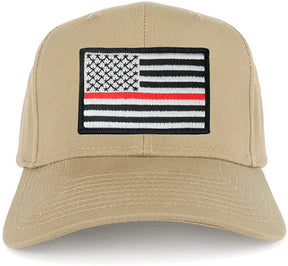USA American Flag Logo Embroidered Iron On Patch Snap Back Cap - Khaki