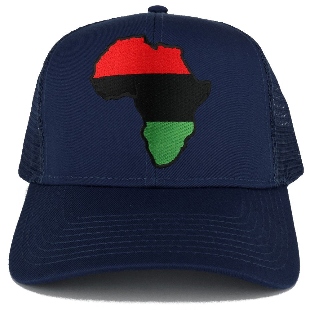 Red Black Green Africa Map Embroidered Iron on Patch Adjustable Trucker Mesh Cap