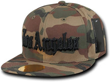 Camo Old English Embroidered Flat Bill Snapback Cotton Cap - Orange - Compton