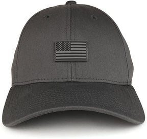 Armycrew Small Rubber American Flag Structured Cotton Adjustable Baseball Cap