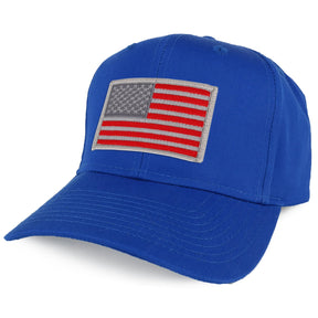 Armycrew XXL Oversize Red Grey USA American Flag Patch Solid Baseball Cap - Black