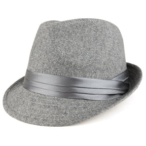 Armycrew Men's Wool Felt Fedora Hat with Satin Hat Band