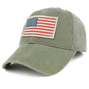 Armycrew USA White Flag Tactical Patch Cotton Adjustable Baseball Cap