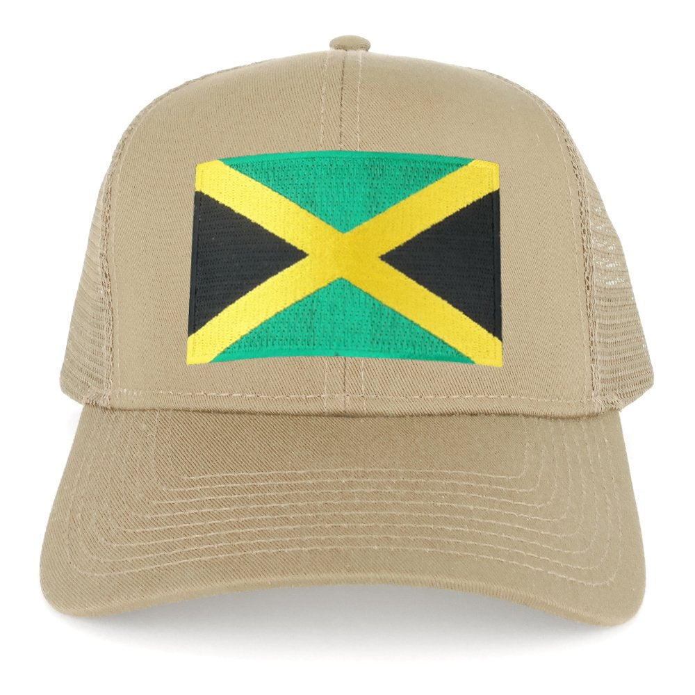 Large Jamaican Flag Embroidered Iron on Patch Adjustable Trucker Cap