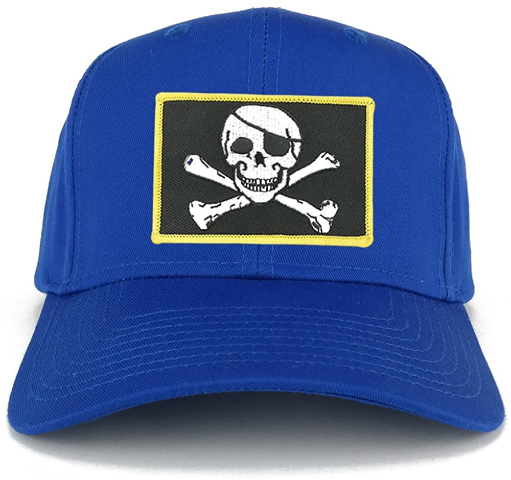 Jolly Rogers Military Skull Embroidered Iron on Patch Adjustable Baseball Cap