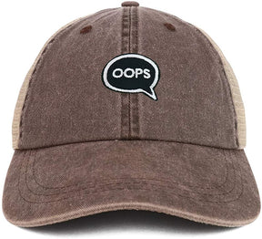 Armycrew Oops Patch Washed Pigment Dyed Soft Trucker Baseball Cap
