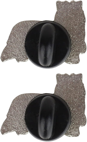 Armycrew Metallic Yorkshire Terrier Dog Badge Lapel Pins 2 Pack Set - YORKIE