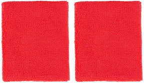 Extra Wide Athletic Soft Terry Cloth Sweat Wrist Band 2pc Set - ORANGE
