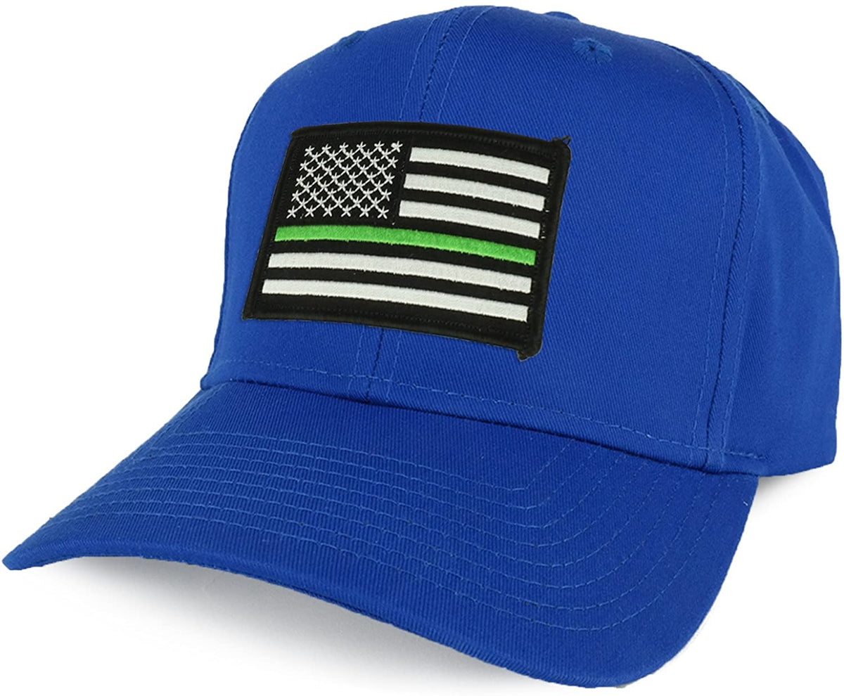 Armycrew XXL Oversize Thin Green Line USA American Flag Patch Solid Baseball Cap