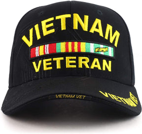 Armycrew Vietnam Veteran 3D High Definition Embroidered Military Baseball Cap