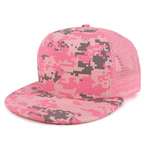 Armycrew Flat Bill Camouflage Patterned Foam Trucker Snapback Cap