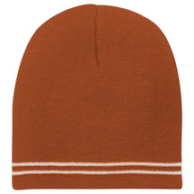 Two Tone Color Winter Short Stripe Beanie Hat