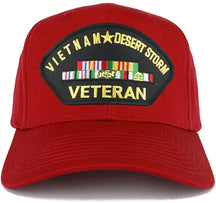Armycrew Vietnam and Desert Storm Veteran Embroidered Patch Snapback Baseball Cap
