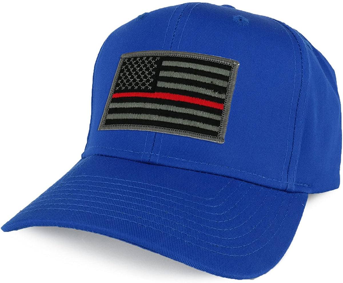 Armycrew XXL Oversize Thin Red Line USA American Flag Patch Solid Baseball Cap