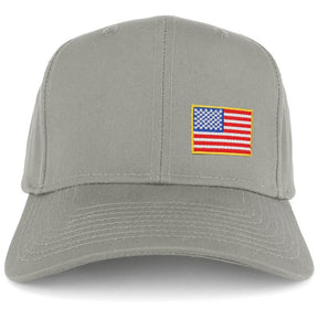 Small Yellow Side American Flag Embroidered Iron on Patch Adjustable Baseball Cap