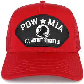 Armycrew POW MIA Not Forgotten Large Patch Snapback Mesh Trucker Cap