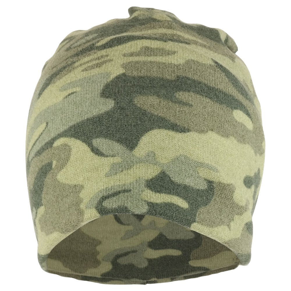 Armycrew Camouflage Polyester Super Soft Jersey Lightweight Beanie Hat