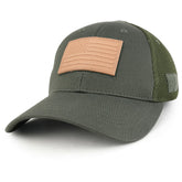 Armycrew US American Flag Coyote 3D Rubber Tactical Patch Low Crown Adjustable Mesh Cap - ACU