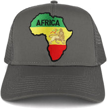 RGY Africa Map and Rasta Lion Embroidered Iron on Patch Adjustable Trucker Mesh Cap