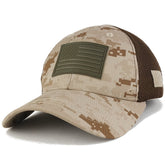 Armycrew US American Flag Olive 3-D Rubber Tactical Patch Low Crown Adjustable Mesh Cap