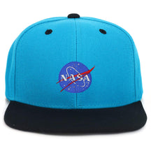 Armycrew Youth Kid's Small NASA Insignia Patch Flat Bill Snapback 2-Tone Baseball Cap