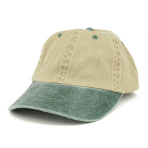 Armycrew Low Profile Blank Two-Tone Washed Pigment Dyed Cotton Dad Cap - Khaki Black