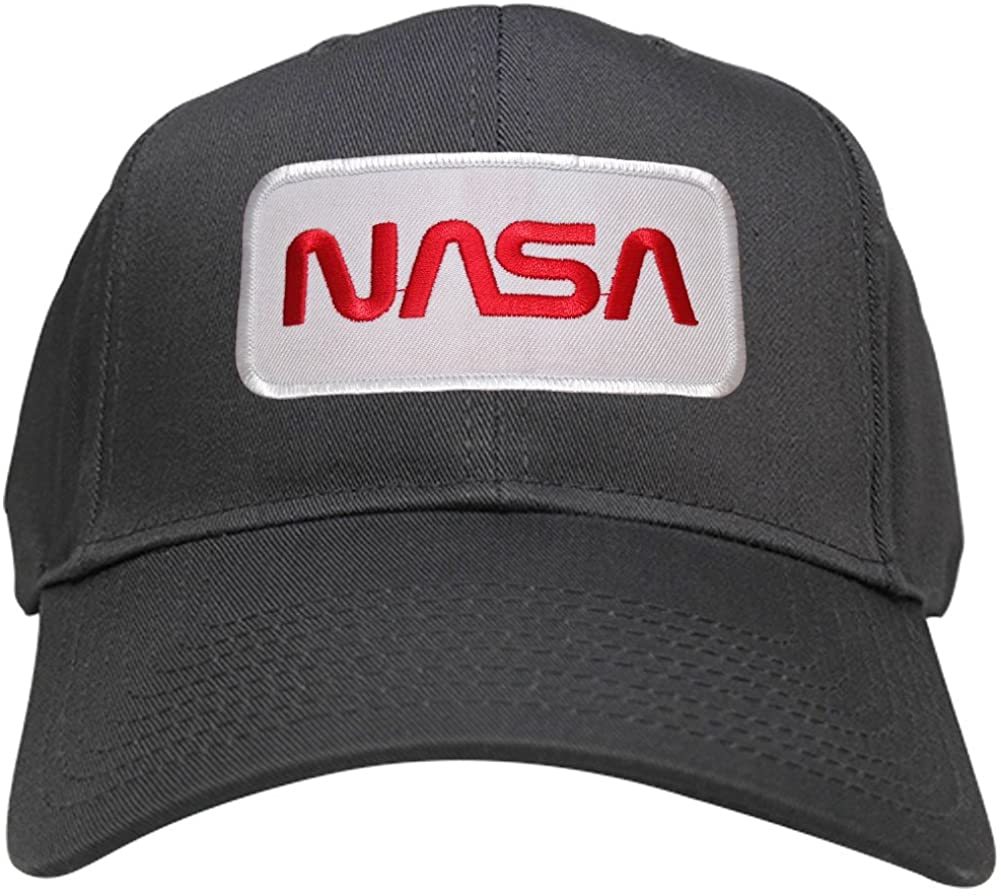 NASA Worm Red Text Embroidered Iron On Patch Snapback Baseball Cap