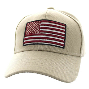 Armycrew Large USA Flag Embroidered 6 Panel Adjustable Cotton Cap