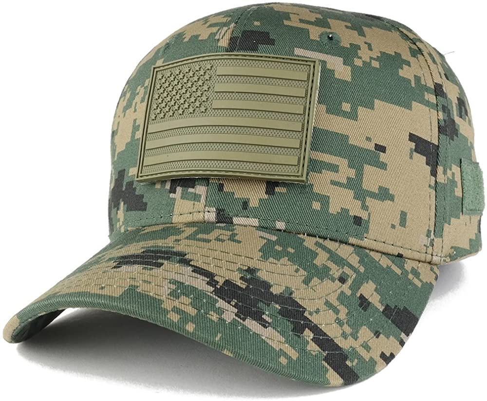 Armycrew Olive USA American Flag 3-D Rubber Tactical Patch Adjustable Structured Operator Cap