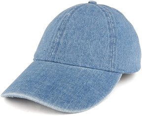 Armycrew Plain Denim Six Panel Unstructured Low Profile Baseball Cap