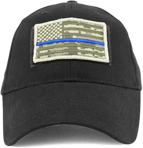 Armycrew USA ACU Thin Blue Flag Tactical Patch Cotton Adjustable Baseball Cap