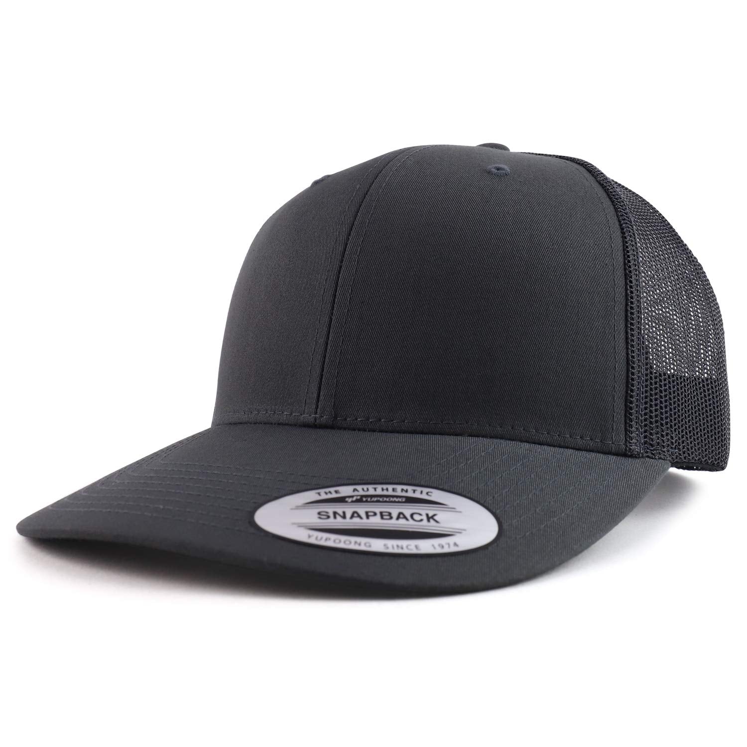 Flexfit Fitted Mesh Big Trucker Hat in Black | Lamood Big Hats